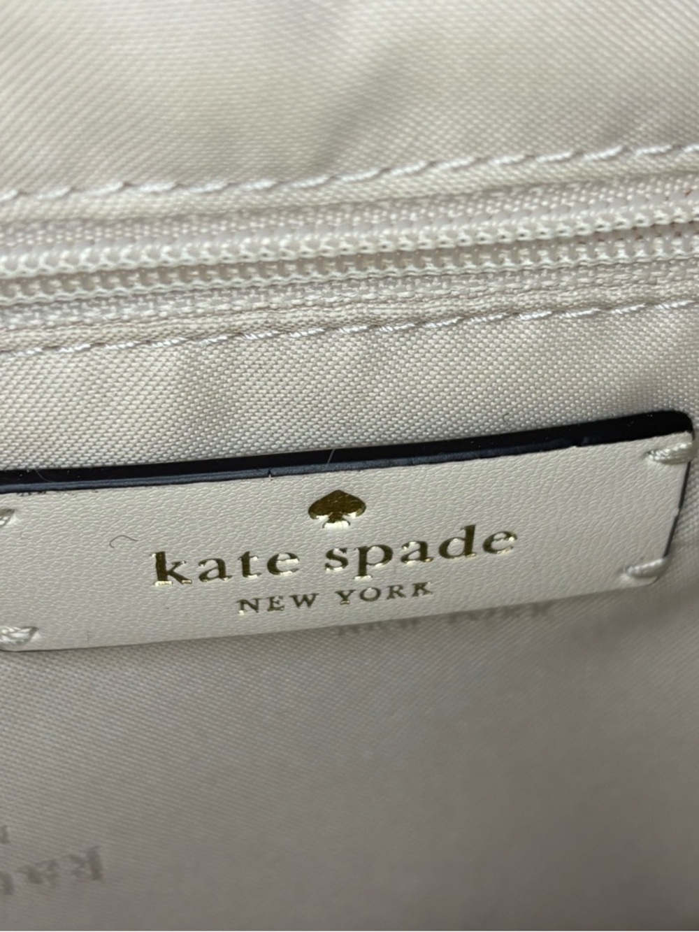 kate spade Cream Pebbled Leather Backpack with Front Pocket - Picture 2 of 16